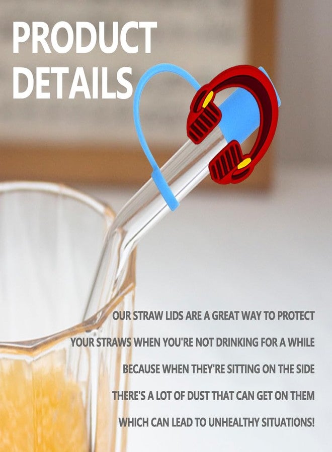 Meaxur 12pcs Music Themed Reusable Food Grade Silicone Straw Sleeve Caps, Suitable for Party Favor Bags, Birthday Party, Friends Gathering Music Party Favor,Dustproof Soft Straw Covers for 7-8mm Straws - Image 4